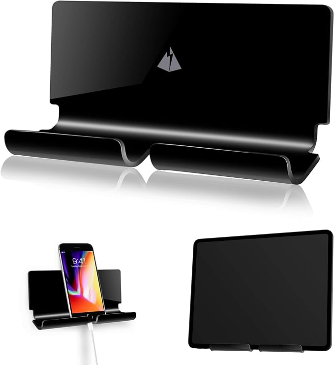 TXEsign Adhesive Wall Tablet Holder Mount Stand for Tablet Smartphones eReader Wall Holder Mount (Black)