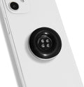 Solid Color Button Phone Grip – Minimalist Design, Durable and Lightweight, Grip and Stand for Smartphones (Black, Adhesive Type)