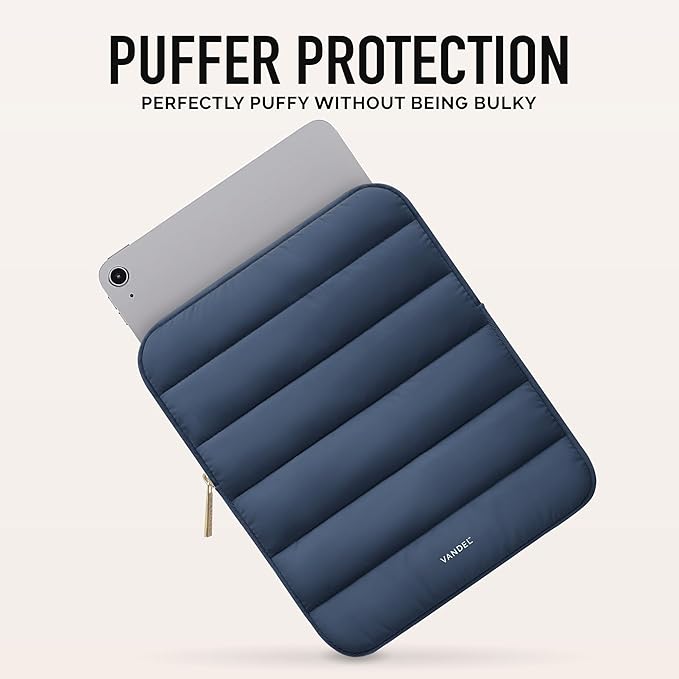 Vandel - The Original Puffy iPad Sleeve 9-11 Inch Tablet Sleeve, Navy i Pad Case for Women and Men, Cute iPad Air Pouch, 9 10 Inch, 11 Inch Bag