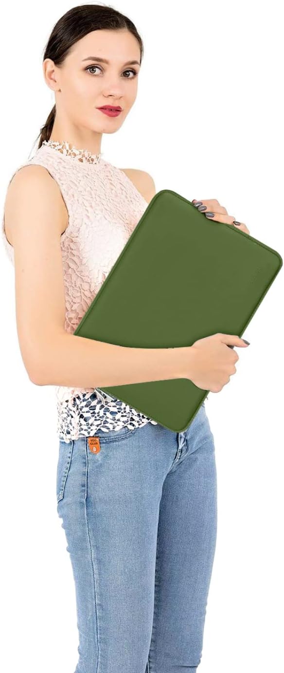 MOSISO Laptop Case 13.3 inch, 13-13.3 inch Laptop Sleeve Bag Compatible with MacBook Air/Pro 13 / Pro 14, HP Dell ASUS Lenovo Notebook, Neoprene Computer Sleeve Bag with Small Case, Army Green