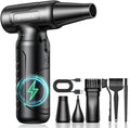 Electric Compressed Air Duster - 33,0000 RPM High-Speed Air Blower Gun, Rechargeable Mini Turbo Fan Cordless for Keyboard, PC, Car, Home & Outdoor Cleaning Dust, Replaces Compressed Air Cans