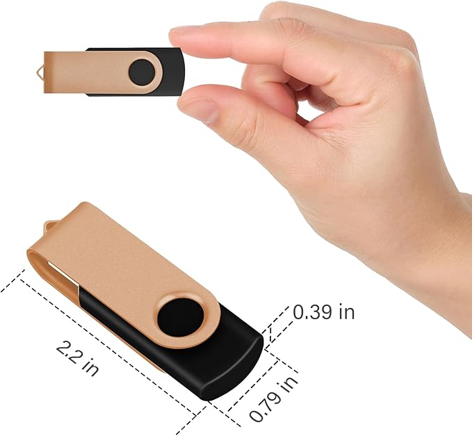 EASTBULL 1GB USB Flash Drive Bulk Thumb Drives 100 Pack with Lanyards USB 2.0 Memory Sticks Zip Drive Pen Drive for Storage and Backup Gold 100PCS 1GB