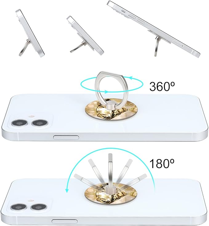 Bonoma Phone Ring Holder, 3 Pack Universal Finger Ring Stand Grip Kickstand Ring for All Smartphones (Diamond)