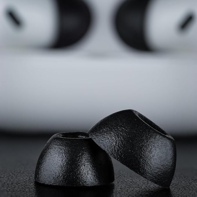 Comply TrueGrip MAX | Premium Memory Foam Replacement Earbud Tips for Apple AirPods Pro 1 & 2 | Long Lasting Comfort, Extreme Durability, Secure Fit, Superior Noise Isolation| Black (Small) (3 Pairs)