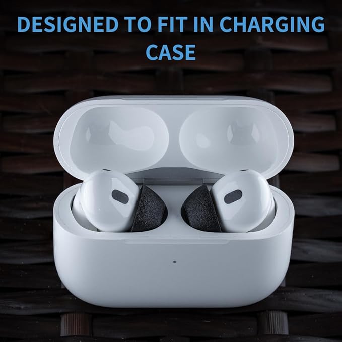 Comply TrueGrip MAX | Premium Memory Foam Replacement Earbud Tips for Apple AirPods Pro 1 & 2 | Long Lasting Comfort, Extreme Durability, Secure Fit, Superior Noise Isolation| Black (Medium) (1 Pair)