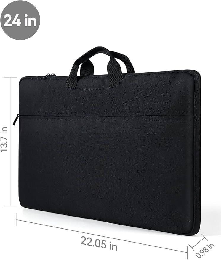 UPERFECT Laptop Sleeve 24-inch for Laptop/Portable Monitor/Notebook/Tablet with Large Capacity Side Pockets & Durable Handle-Waterproof/Shockproof-Padded Compartments-Zippered Accessory Storage