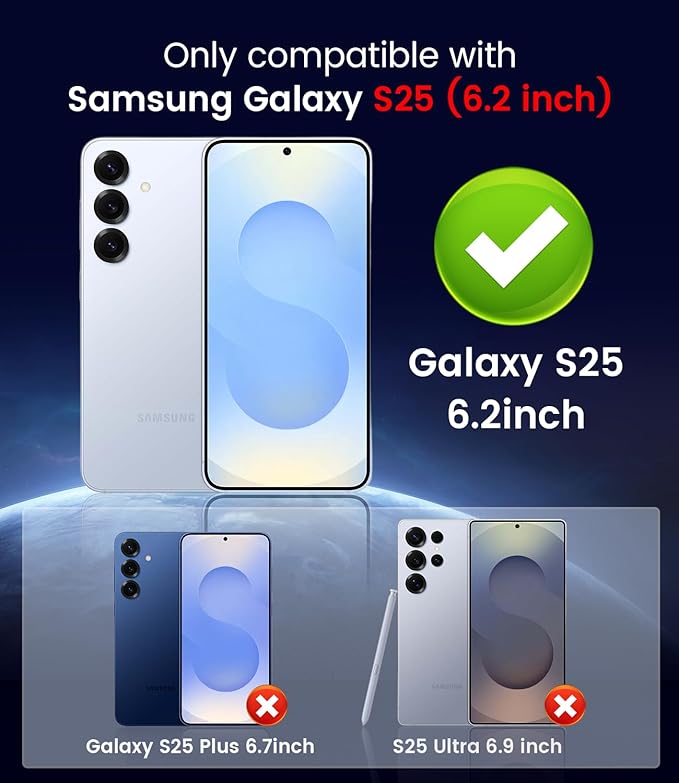 Magnetic for Samsung Galaxy S25 Case [Compatible with MagSafe][Built-in Camera Lens Protector] Slim Soft Silicone Bumper Shockproof Metallic Luster Phone Case (Blue)