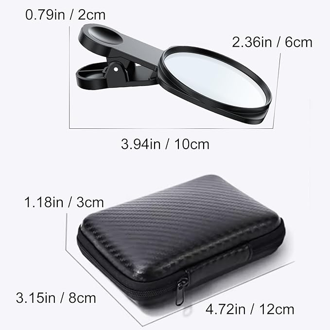 WOWNOVA Clip Selfie Mirror for Phone Back Camera - Live Streaming, Vlogging, HD Reflective Clip Compatible With iPhone Rear Camera, 2.36"