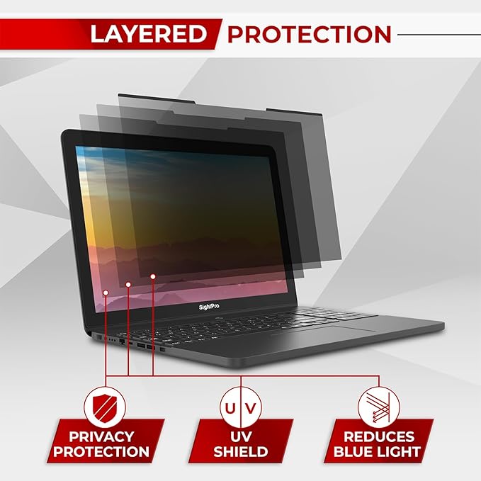 Magnetic Laptop Privacy Screen 13.3 Inch 16:10 - Removable Computer Privacy Filter Shield and Protector