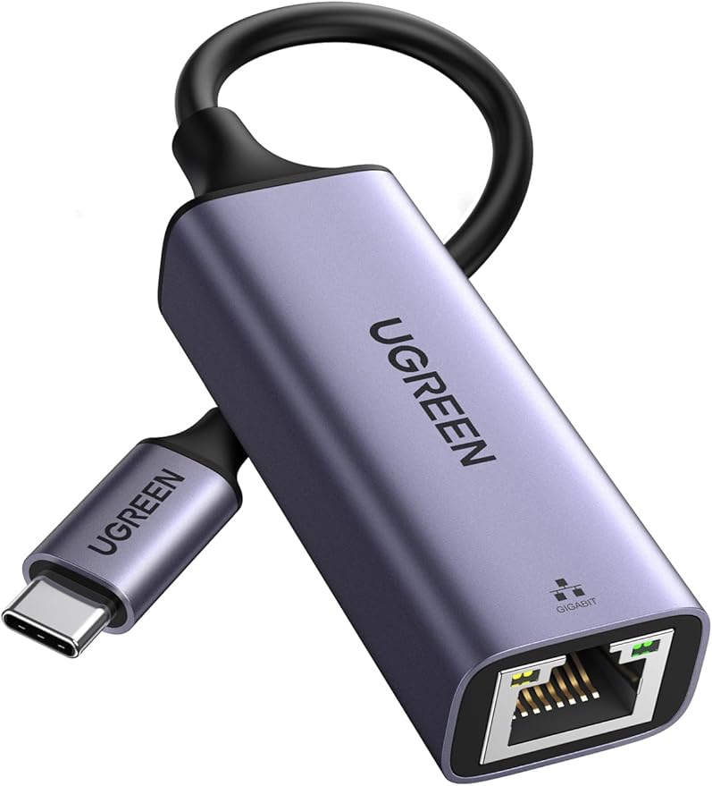 UGREEN USB C to Ethernet Adapter, Plug and Play 1Gbps Ethernet Adapter, Aluminum Case, (Thunderbolt 4/3 Compatible) to RJ45 Network Dongle, Compatible for MacBook Pro/Air, iPhone 16 Pro/Max, iPad, XPS