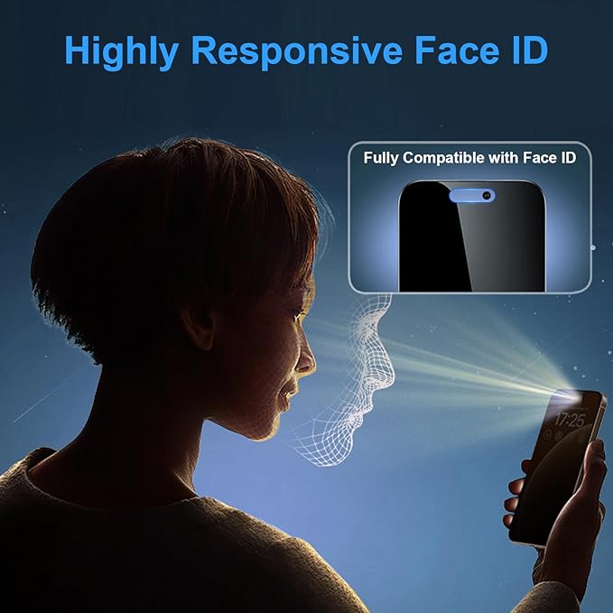 OneFish for iPhone 15/16 Privacy Screen Protector, 4-Way 360° Anti-Spy Tempered Glass, 9H Hardness, HD Clear Anti-Fingerprint 3D Curved Edges, Case-Friendly & Easy Installation [2 Pack]