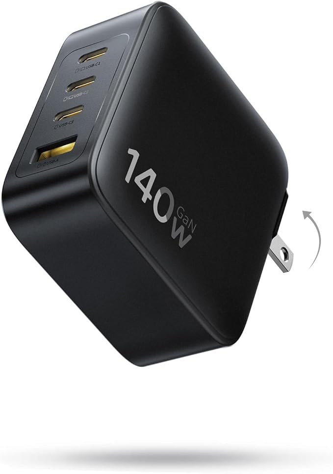 Baseus PD3.1 140W USB C Charger, PPS Fast Charger Type C, Fast Charging Block for MacBook Air/Pro, Pixelbook, iPad, iPhone 17/16 Series, Galaxy S25 Ultra and More