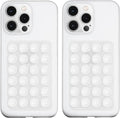 2 Pack Silicone Suction Phone Case Mount, Silicon Adhesive Phone Grip for Smartphones, Hands-Free Mirror Shower Phone Holder for Selfies, Tiktok Videos (Translucent)