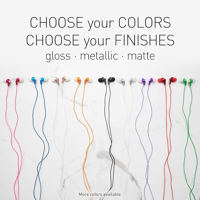 Panasonic ErgoFit Wired Earbuds, 3.5mm Jack In-Ear Headphones Wired with Dynamic Crystal-Clear Sound and Soft Ergonomic Custom-Fit Earpieces (S/M/L), for Phones and Laptops - RP-HJE120-N (Rose Gold)