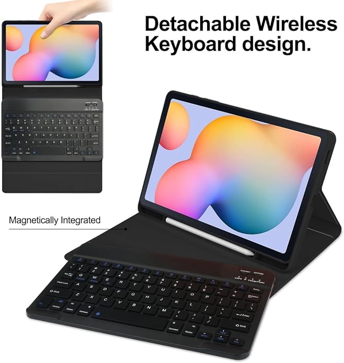 for iPad mini 7 (A17 Pro)/ iPad mini 6th 7th Generation Keyboard Case with Mouse and Rainbow Backlit Detachable Bluetooth Keyboard Cover,Mint Green