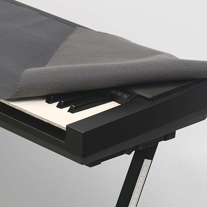 Piano Keyboard Cover 88 Keys,Piano Keyboard Dust Cover,Premium Protection for Electronic Keyboards ,Dirt-Proof, Light Luxury Design-black