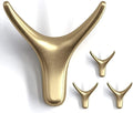 4 Packs Towel Hooks,Coat Hook Cow Head Wall Hooks, Metal Heavy Duty Wall Hooks for Hanging Coats, Hats, Bags, Kitchenware and Towels in Living Room, Kitchen, Bedroom and Bathroom (Gold)