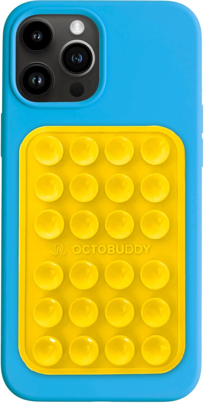 Classic MAX - Silicone Suction Phone Case Adhesive Mount - Hands-Free, Strong Grip Holder for Selfies and Videos - iPhone and Android Compatible - 2.6″ x 3.9″, Yolk Yellow