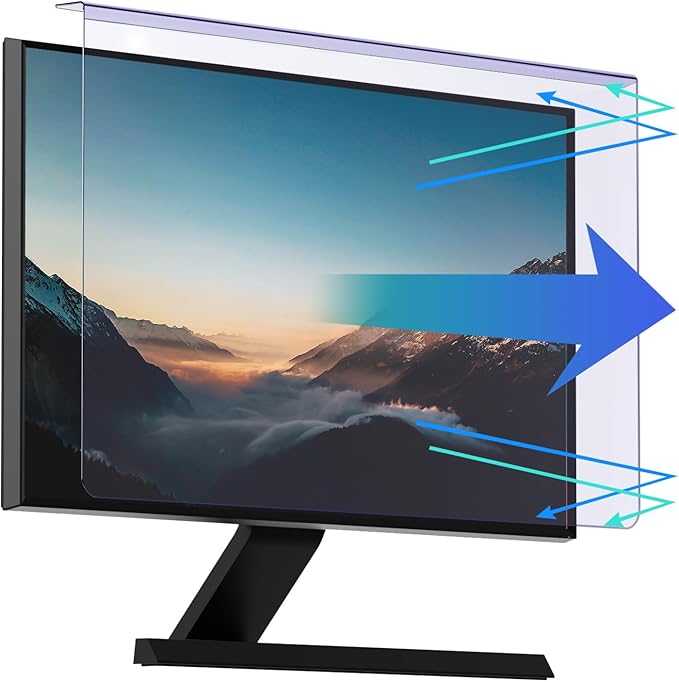 Anti Blue Light Screen Protector for 20, 20.2, 21.5, 21.6, 22 Inches - 16:9 / 16:10 Aspect Ratio Computer Monitor Hanging Type Blue Light Blocking Filter Anti Scratch Eye Protection Shield for Desktop Computer(BL HT 22 Inches)