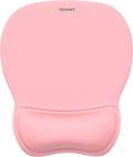 TECKNET Gel Mouse Pad with Wrist Rest, Ergonomic Office Mousepad with Wrist Support - Non-Slip & Smooth Surface Comfortable Desk Accessories Mat for Office, Gaming and Study - Pink