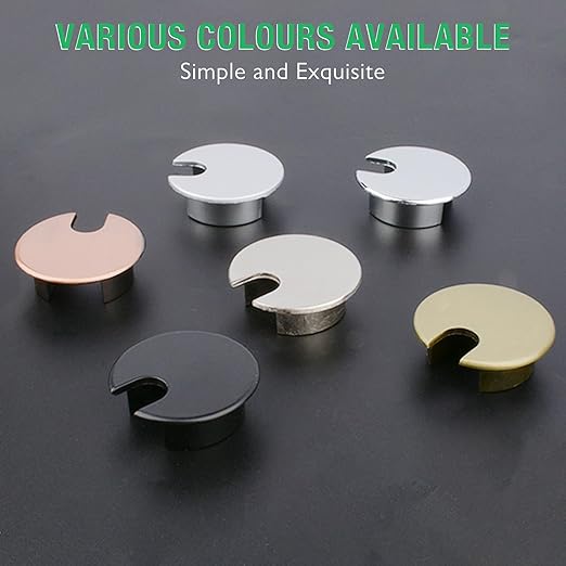 2 Pcs Desk Grommet 1-3/8" / 35 mm, Desk Cord Hole Cover, Cable Grommet Metal Zinc Alloy Materilal, Desk Hole Grommet for Home & Office Pc, Detachable Cable Cord Organizer-Bright Silver