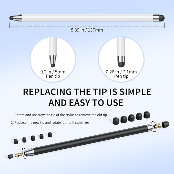 Stylus (10Pcs), Stylus Pen for Touchscreen, High Precision and Sensitivity Stylus Pen for iPad/iPhone/Samsung/Android Smartphone and Tablets, Compatible with All Capacitive Touch Screen (Blue)