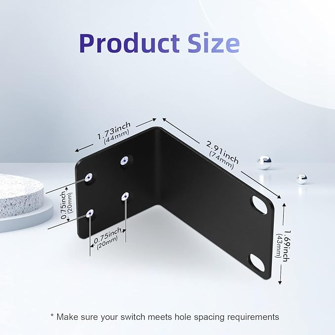 Universal Rack Mount Kit 1U Rack Ears for NETGEAR Series Switches (JGS/MS/RPS/SRX/XS/XSM/FS Series)