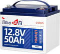 12V 50Ah Pro LiFePO4 Battery, 15000+ Cycles Timeusb Battery with Grade A Battery Cells, Built-in 50A BMS, Deep Cycle Lithium Battery Perfect for Electric Wheelchair, Trolling Motor, Kayak