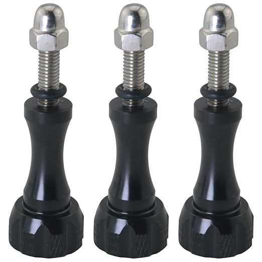 3PCS Black Aluminium Alloy Hand Tightened Screws Length 19.6mm Universal Action Camera Accessories Adapter Screw for Connecting Tripods Selfie Sticks Fill Light