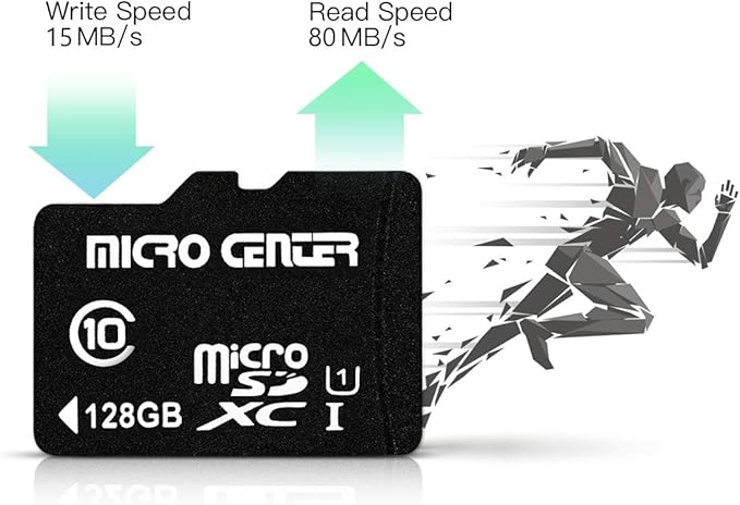 INLAND Micro Center 128GB Class 10 MicroSDXC Flash Memory Card with Adapter for Mobile Device Storage Phone, Tablet, Drone & Full HD Video Recording - 80MB/s UHS-I, C10, U1 (2 Pack)