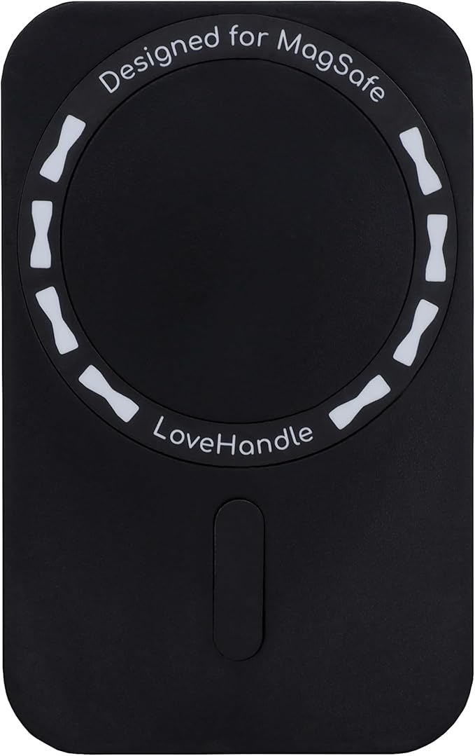 LoveHandle PRO MagSafe Compatible Magnetic Phone Grip w/Kickstand - Mount, Strap and Stand for Smartphone and Tablet - MagSafe Ring Included - Fits All Devices - Requiem