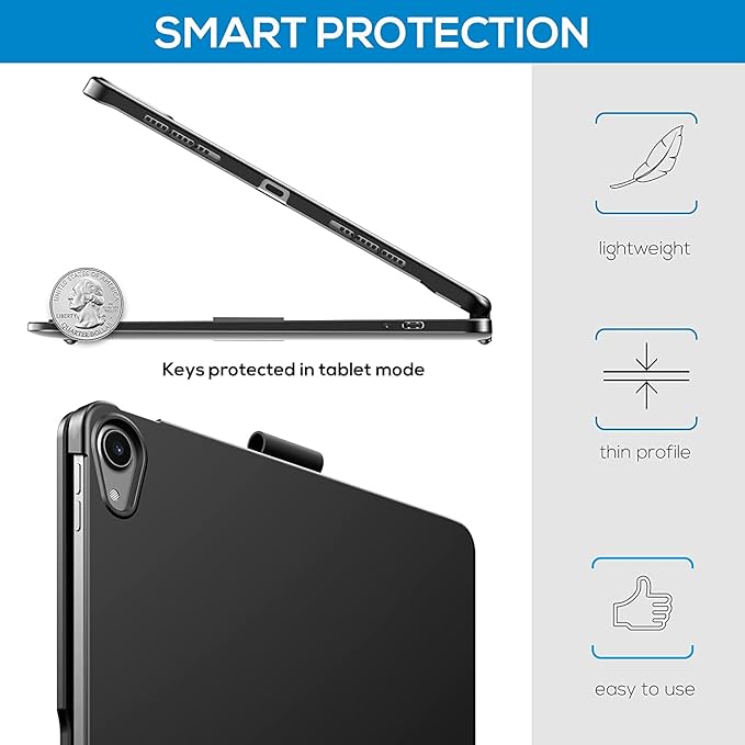 Keyboard case for iPad Mini 7 A17 Pro/Mini 6 Rotating,Touchpad Keyboard Case for iPad Mini 7th/6th Generation 8.3-inch with Trackpad Backlight Rotatable, Black