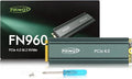 FN960 2TB M.2 2280 PCIe Gen4 x4 NVMe 1.4 Internal Solid State Drive with Heatsink - Speeds up to 5,000MB/s, Dynamic SLC Cache, Internal SSD