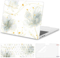 MOSISO Compatible with MacBook Air 13 inch Case 2025 2024 2023 2022 M4 A3240 M3 A3113 M2 A2681, Ink Petals Plastic Hard Shell&Keyboard Cover&Screen Protector for MacBook Air 13.6 inch Case, Green