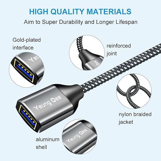 USB 3.0 Extension Cable 3 ft,5Gbps High Speed USB 3.0 Type A Male to Female Extension Cord,USB Extension Lead Compatible with USB Flash Drive, Hard Drive, Card Reader,Scanner,Keyboard (3FT)