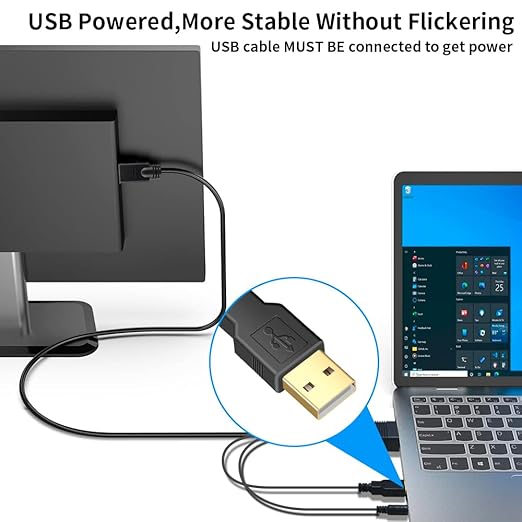 VGA (Sources) to HDMI(Display) Cable 50ft with Audio, VGA to HDMI Adapter Converter Cable Compatible Well Witch Computer/Projector/Laptop to Monitor/TV/Desktop.
