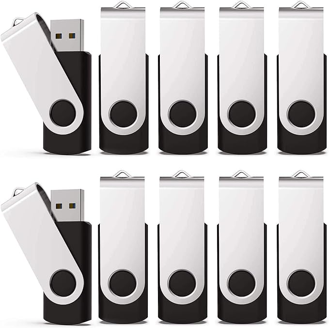 KEXIN 16GB Flash Drive 10 Pack Bulk Thumb Drive Memory Stick for Data Storage, Black