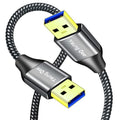 USB 3.0 A to A Male Cable 10 ft,Super Speed Type A Male to Male Cable USB 3.0 Double End USB Cord for Hard Disk, Cameras,Laptop Cooler, DVD Player and More (10FT/3M)