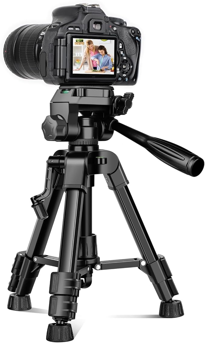 JOILCAN Mini Tripod for Camera, 25" Tabletop Camera Tripod, Portable Travel Tripod w/Phone & Tablet Holder, Lightweight Aluminum Tripods for DSLR Phone Spotting Scope