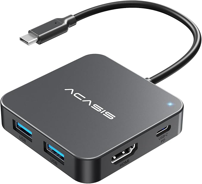 USB C Hub 10Gbps, Multiport Adapter with 4K 60Hz HDMI, 100W Power Delivery, 3 USB A3.1+1 USB-C 3.1 Data Port, USB C to HDMI Adapter for MacBook, Dell, Lenovo, Surface, iPad PRO, XPS(Grey)