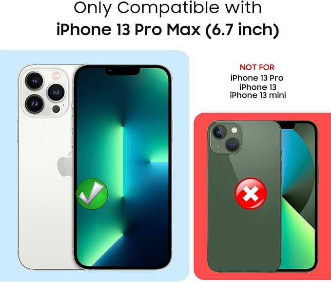 Magnetic for iPhone 13 Pro Max Case, Compatible with MagSafe, Built-in Camera Lens Protector, Logo View, Military Grade Drop Proof Phone Case Cover, Dark Green