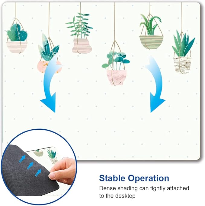 Mouse Pad, Plants Mouse Pad, Square Mouse Mat Waterproof Mousepad Non-Slip Rubber Base Mouse Pads for Office Laptop