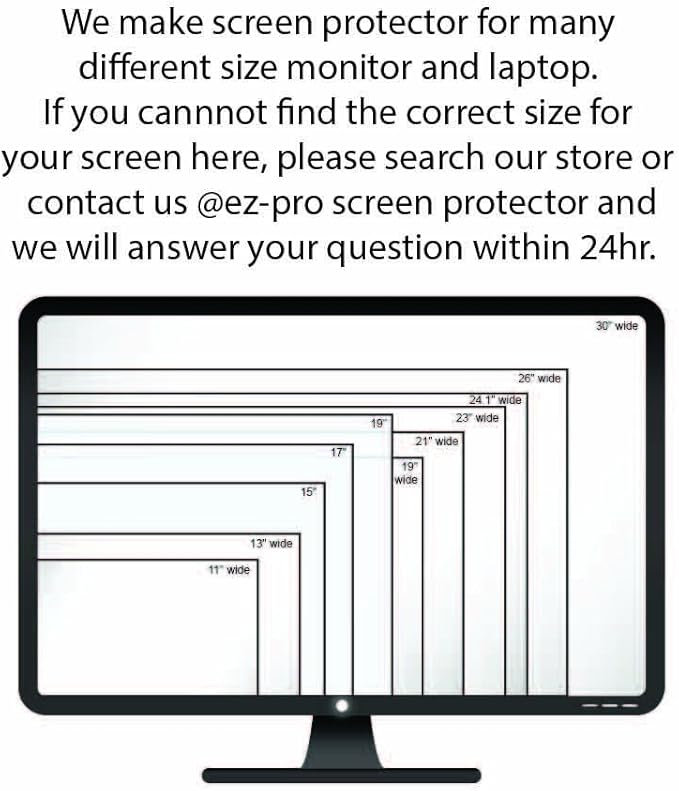 Premium Privacy Screen Filter for 27 Inches Desktop Computer Monitor with Aspect Ratio 16:9. Screen Protector Size is 23.54 inch width x 13.27 inch height. Anti Glare and Anti Blue Light Protection