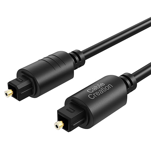CableCreation Optical Audio Cable, [2-Pack] 3 Feet Fiber Optic Cable [S/PDIF] with Gold Plated for Home Theater, Sound Bar, TV, PS4, Xbox, VD/CD Player, Blu-ray Players, Game Console& More, 0.9M
