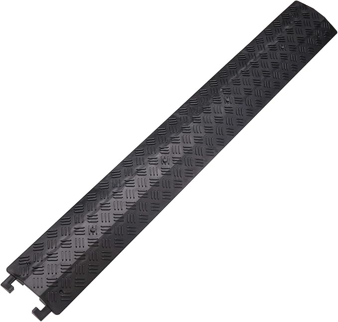Small 3 Pack - Floor Cord Cover Cord Protector Drop Over Drop Trak Cable Ramp for Office Warehouse - Black