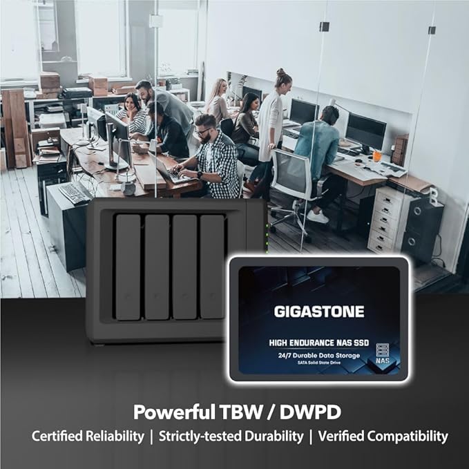 Gigastone 1TB NAS SSD Drive (8-Pack) 24/7 Durable TLC High Endurance RAID Data Storage Network Attached Storage 2.5" SATA Internal Solid State Hard Drives