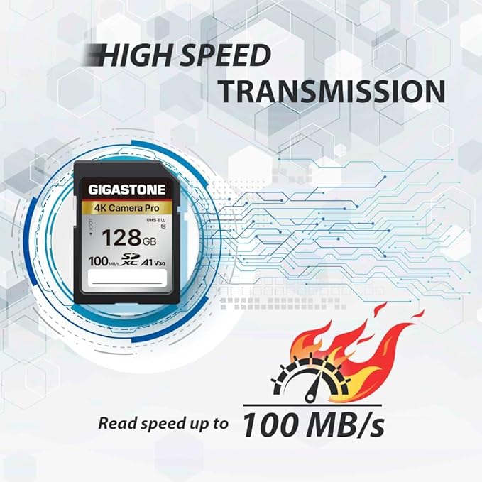 [5-Yrs Free Data Recovery] GIGASTONE 128GB SD Card with USB Type C Card Reader, 4K Camera Pro, A1 V30 U3 SDXC Memory Card Compatible with Canon Digital Camera, with 1 Mini case