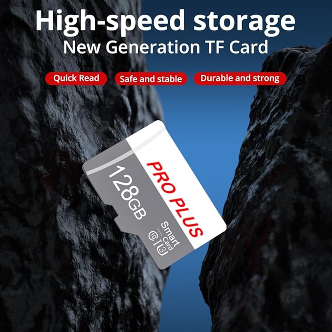 2 Pack TF Card 128GB with Adapter, High Speed Memory Card, UHS-I C10 A1 Memory TF Card for Tablet/Mobile Phone/Camera/Car Audio/Game Console (TF183 White Gray 128GB)