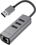 USB-C to Ethernet Adapter, WALNEW USBC to RJ45 LAN Adapter, Gigabit Cat Network Cable Converter to Type C Thunderbolt 3 for Mac,MacBook Pro/Air,Samsung Galaxy Tab (Ehternet+USB-A Port, USB-A)