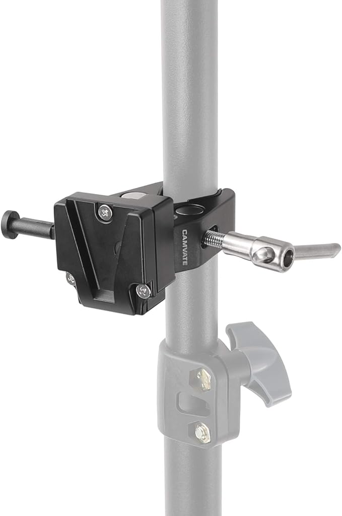 CAMVATE Super Crab Clamp + Universal V-Lock Mount Quick Release Adapter for DSLR Camera Battery - 2596